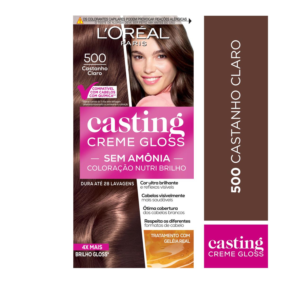 Tintura Semi-Permanente Casting Creme Gloss De L’oréal Paris 500 Castanho Claro image number 1