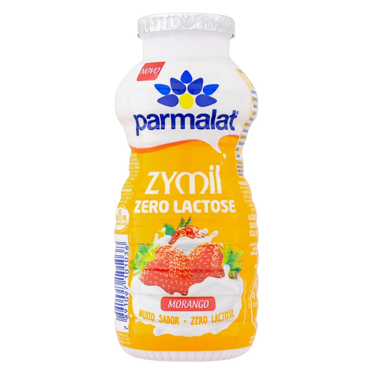 Bebida Láctea Fermentada Morango Zero Lactose Parmalat Zymil Frasco 170g