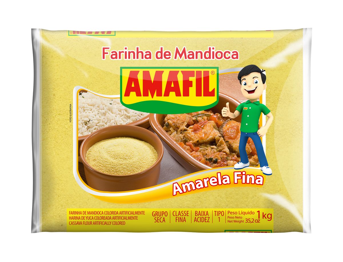 Farinha de Mandioca Amafil Amarela Fina 1kg
