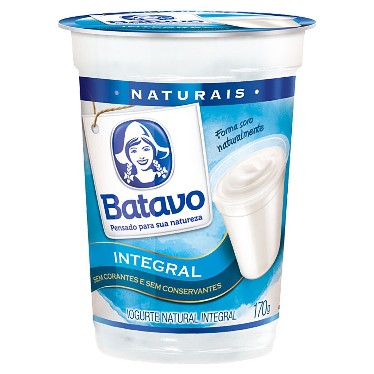 Iogurte Batavo Natural Integral Copo 170g