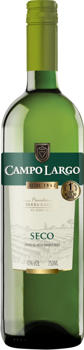 Vinho Branco Seco Campo Largo Serra Gaúcha Garrafa 750ml
