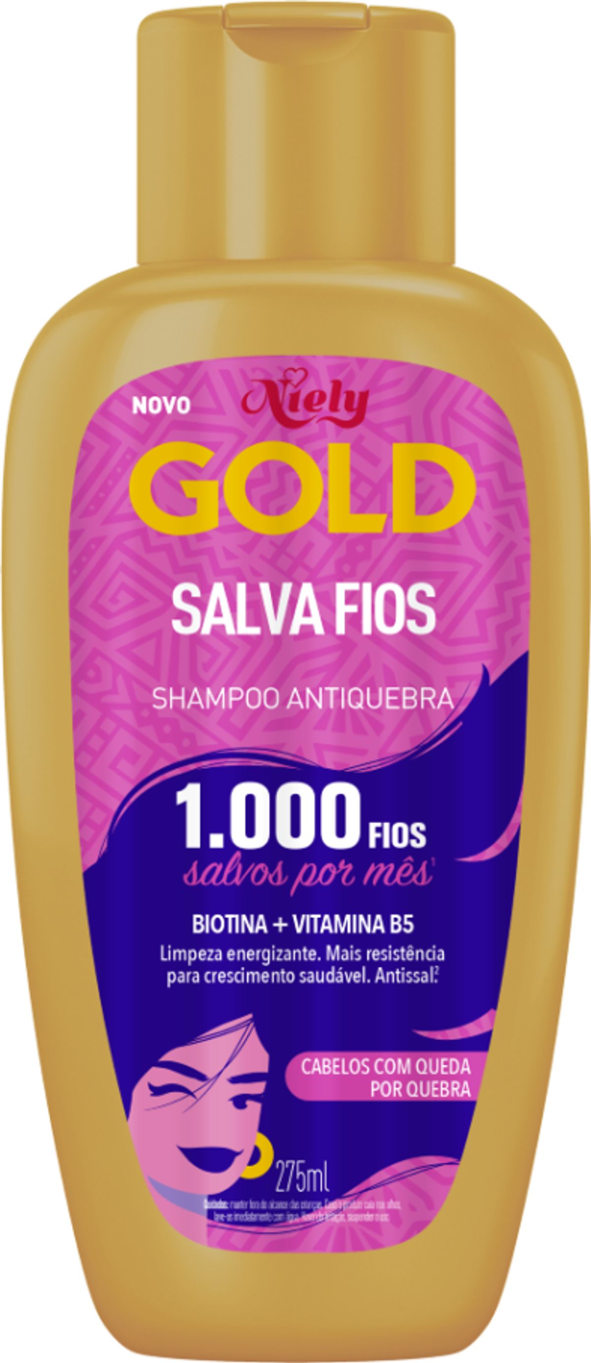 Shampoo Niely Gold Salva Fios 275ml