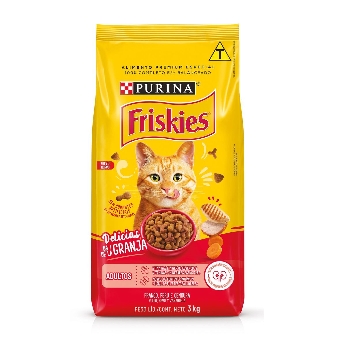Alimento Friskies Gatos Adultos Delícias da Granja 3kg