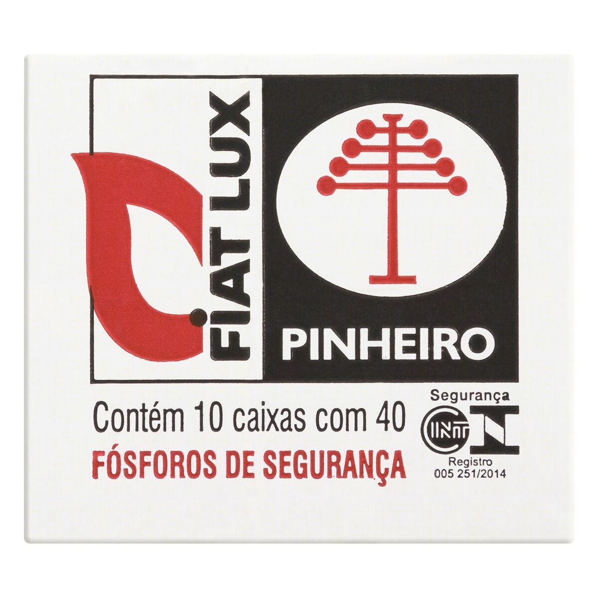 Fósforo de Segurança Fiat Lux Pinheiro 10 Unidades