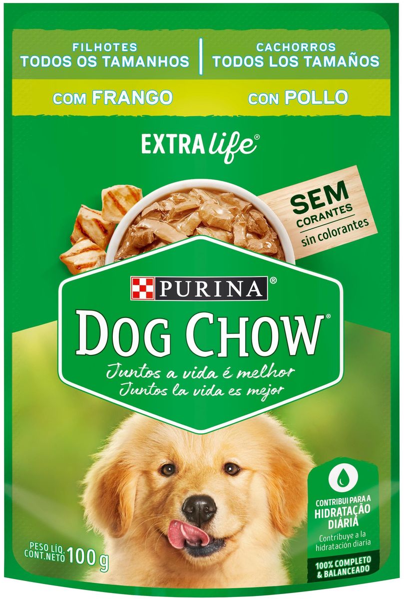 Alimento Dog Chow Cães Filhotes Frango 100g