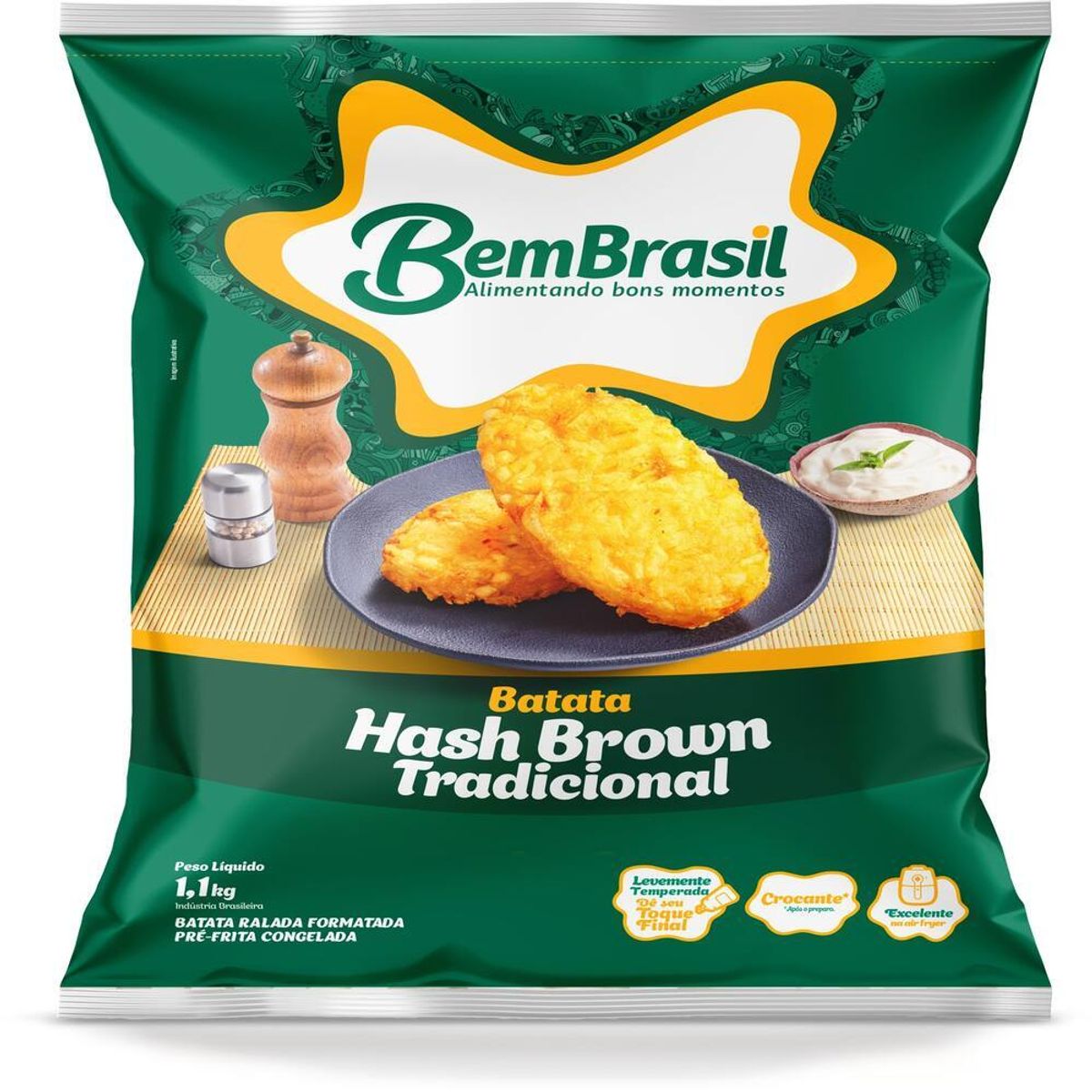 Batata Bem Brasil Hash Brown Tradicional 1,1kg image number 0