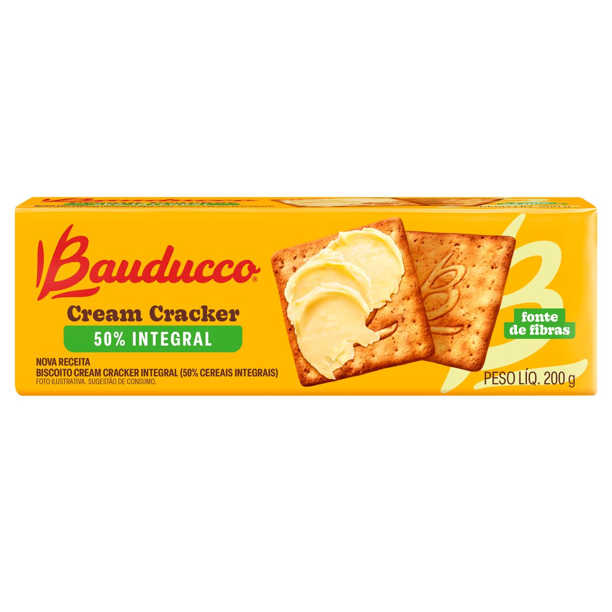 Biscoito Bauducco Cream Cracker 50% Integral Pacote 200g