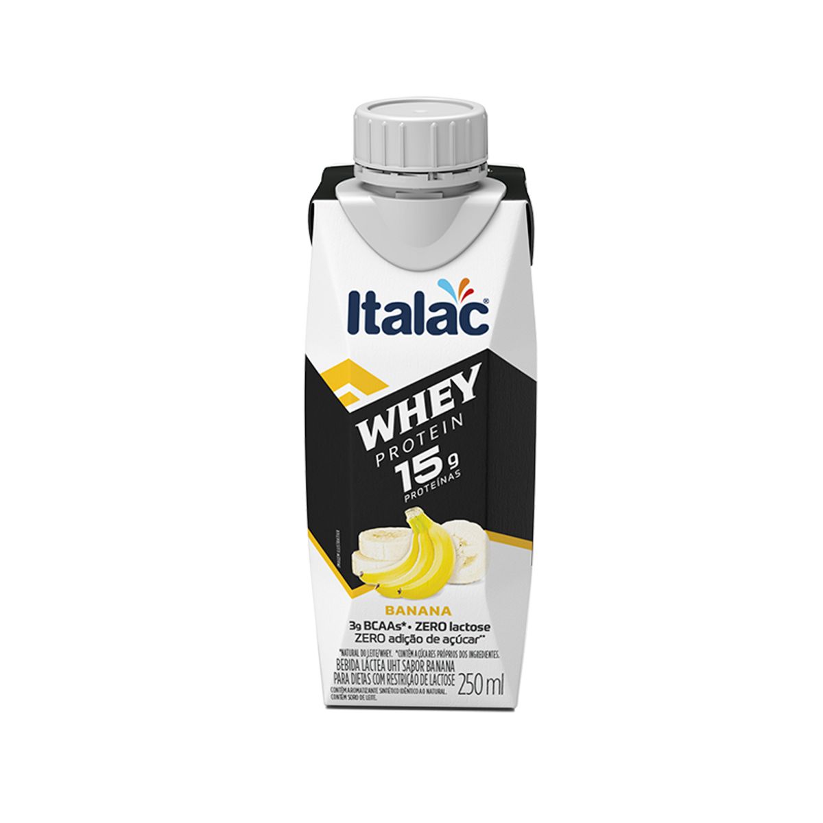 Bebida Láctea Italac Whey Banana Zero Lactose 250ml