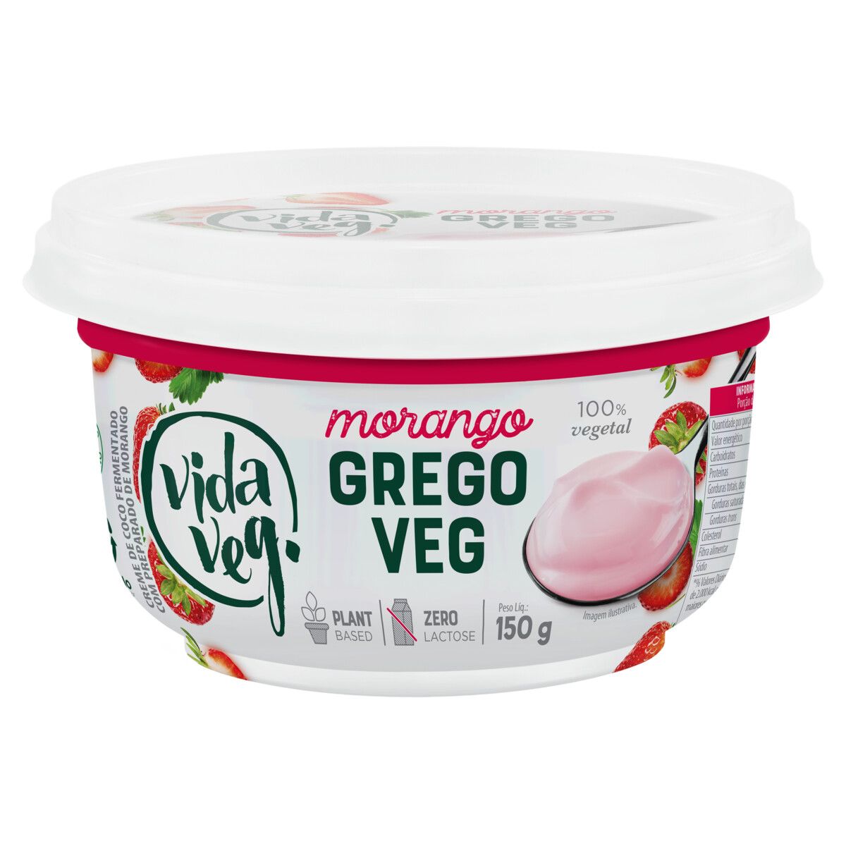 Iogurte Grego Vida Veg Sabor Morango 150g image number 0