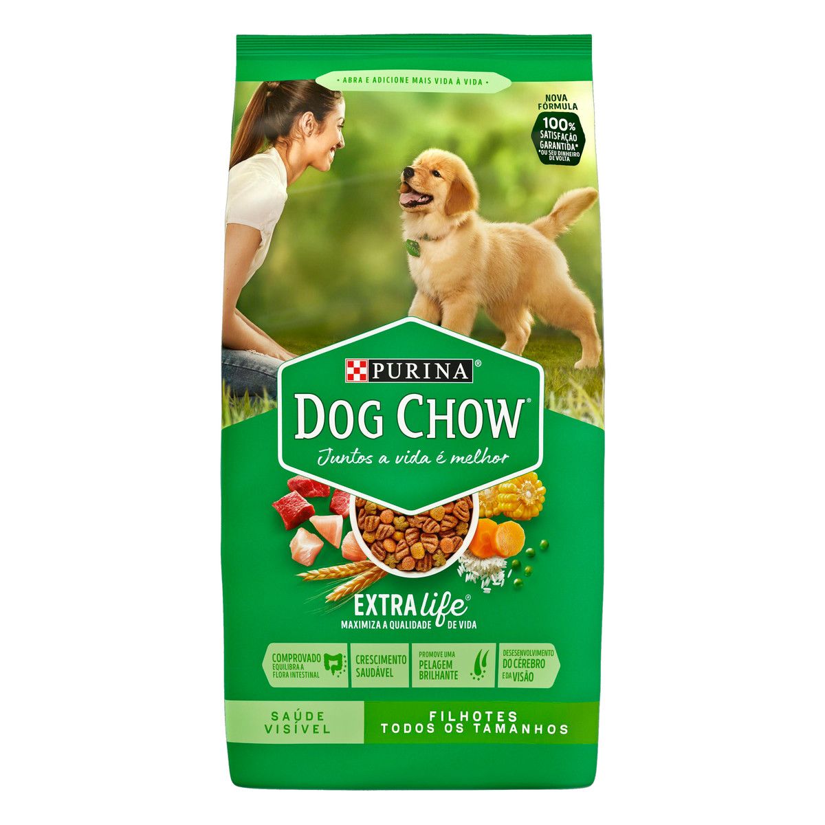 Alimento para Cães Filhotes Purina Dog Chow Extra Life Pacote 1kg