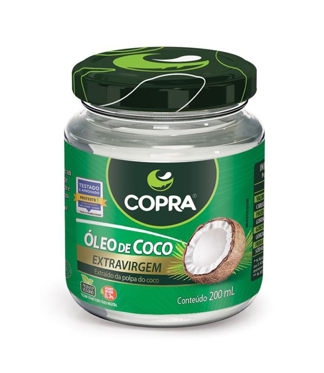 Óleo de Coco Extra Virgem Copra Vidro 200ml