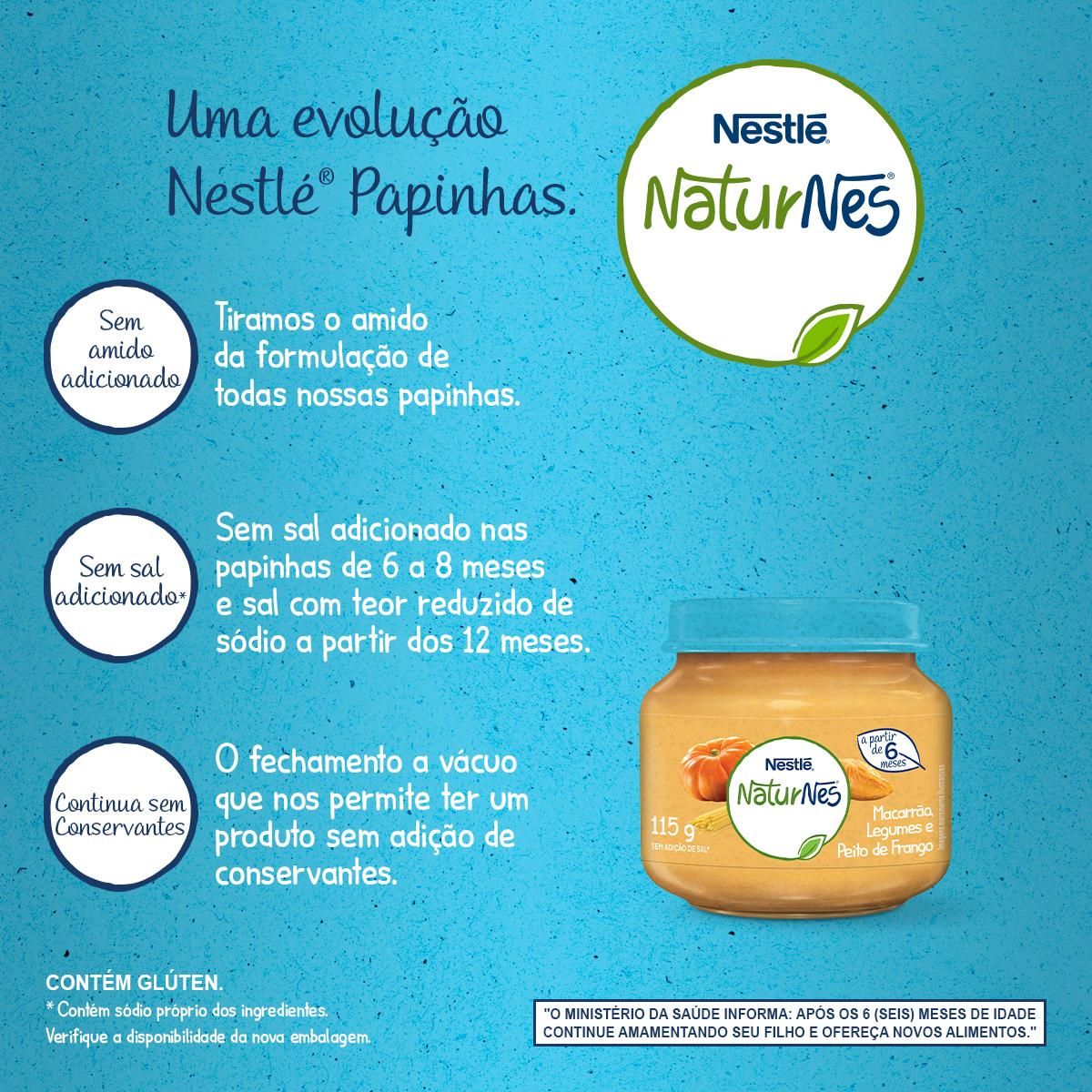 Papinha Nestlé Naturnes Macarrão, Legumes e Peito de Frango 115g image number 4