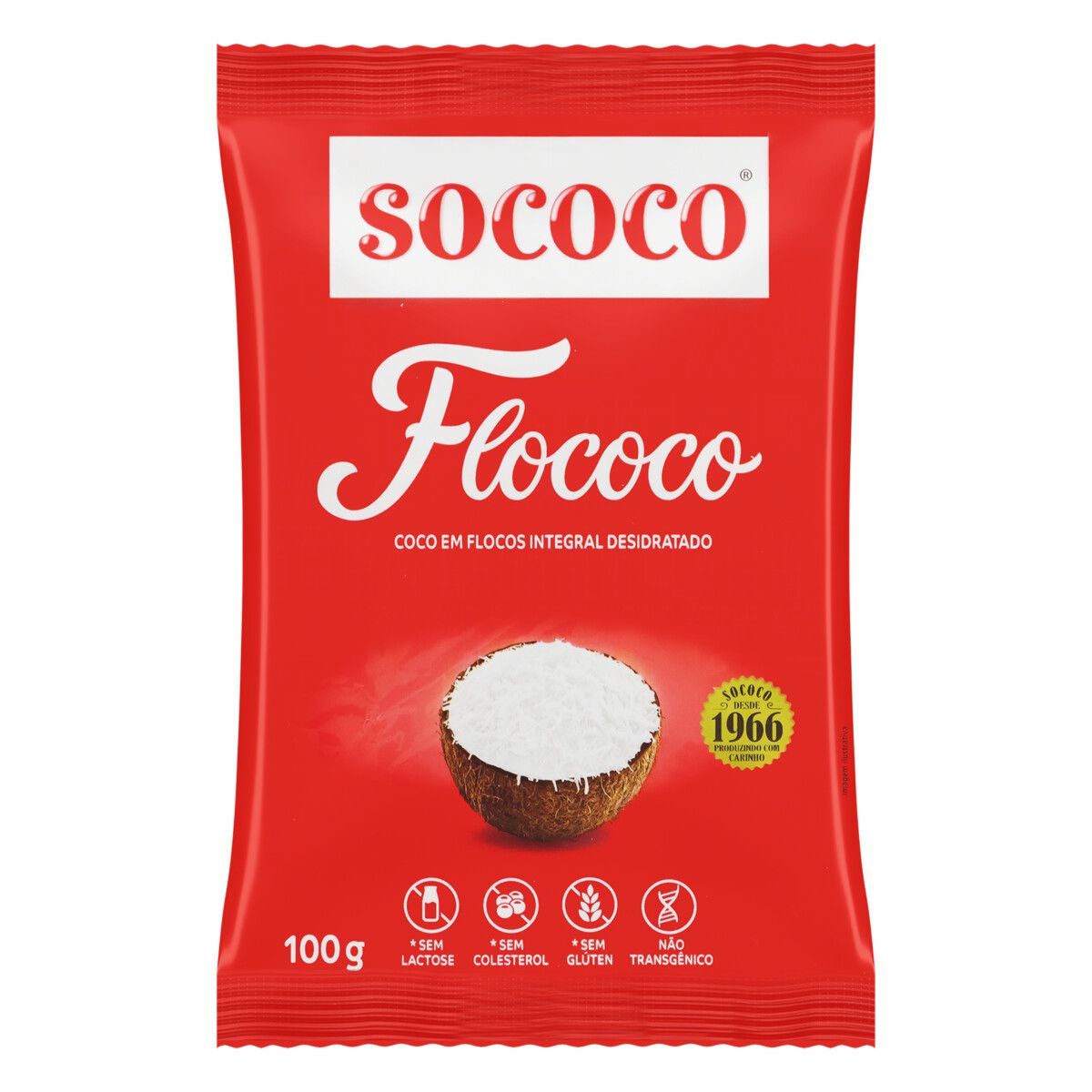 Coco Ralado Sococo Desidratado em Flocos Flococo 100g image number 0