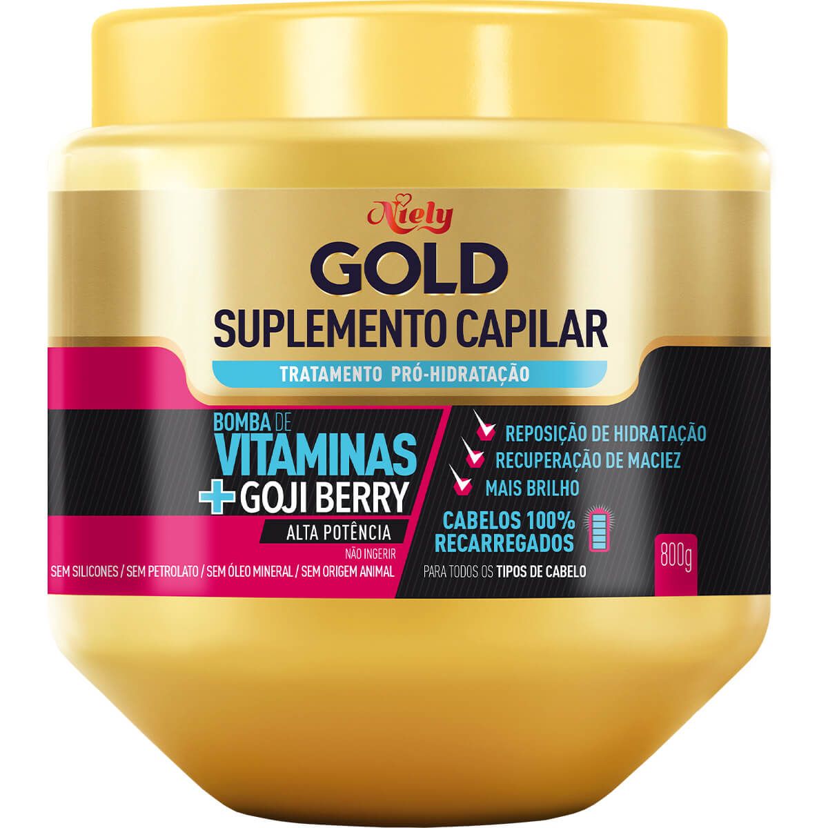 Creme Niely Gold Suplemento Capilar Bomba de Vitaminas 800g