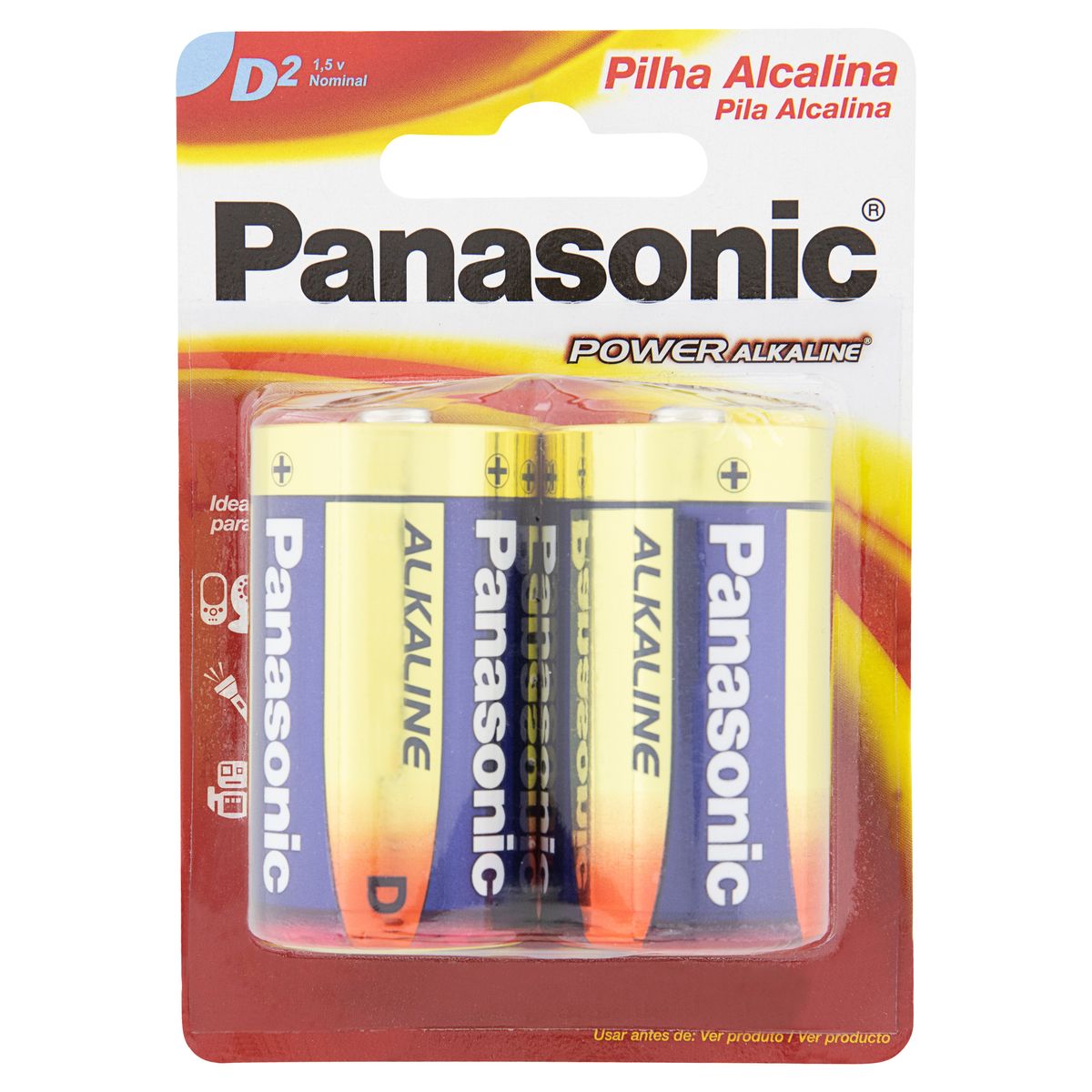Pilha Alcalina D Panasonic Power Alkaline Grande 2 Unidades 1,5V