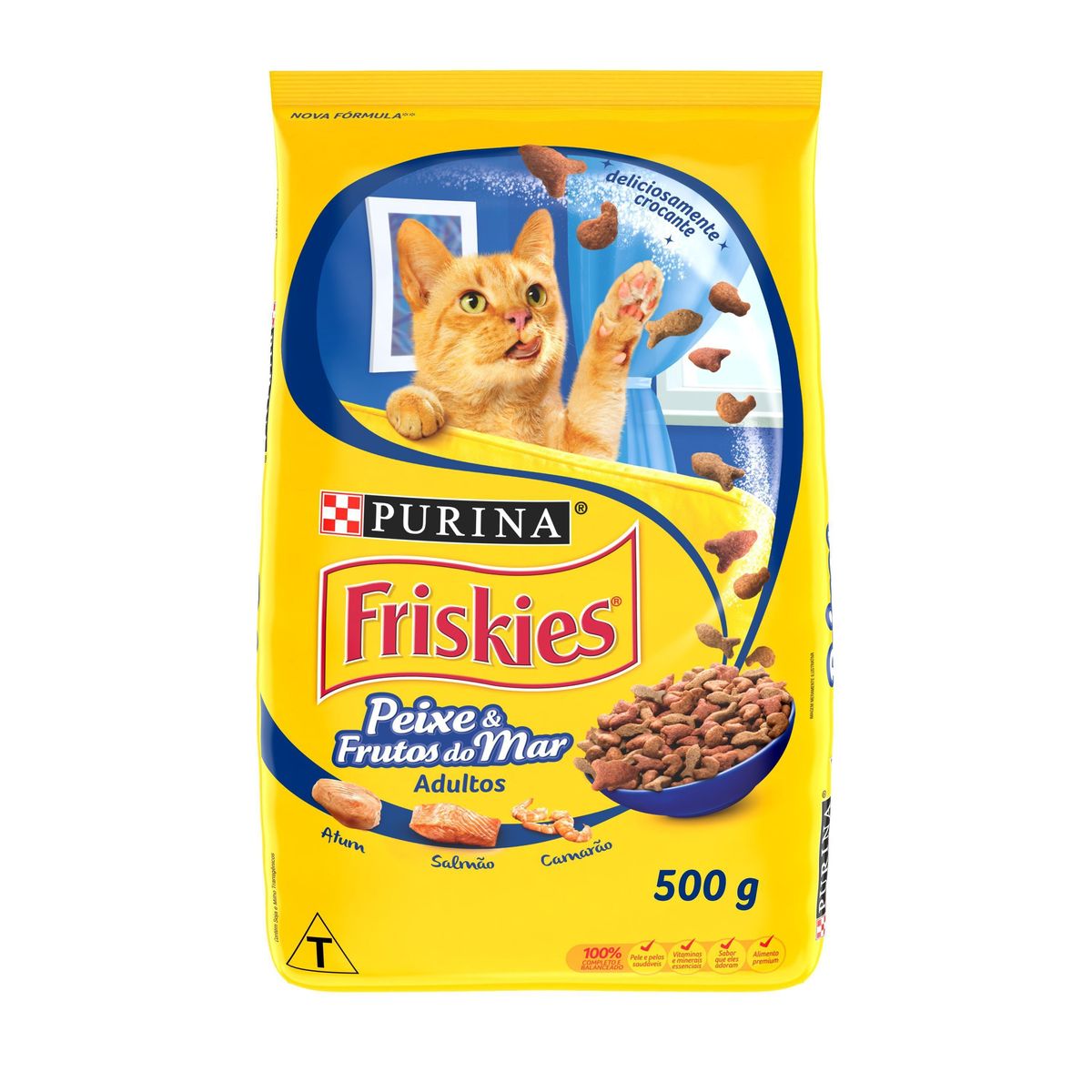 Alimento para Gatos Adultos Friskies Peixe e Frutos do Mar 500g