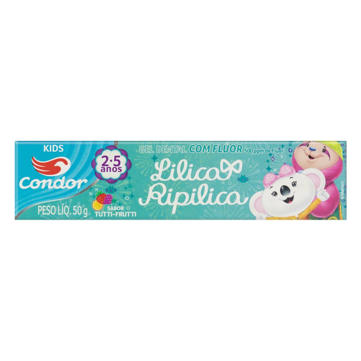 Gel Dental com Flúor Tutti Frutti Lilica Ripilica Condor Kids Caixa 50g image number 0