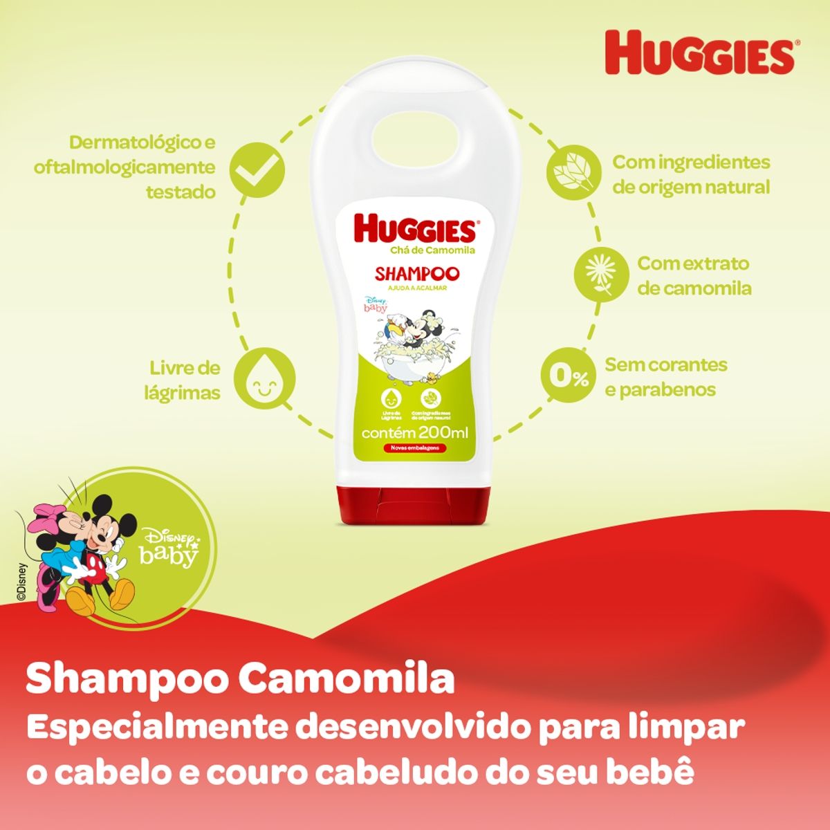 Shampoo Huggies Chá de Camomila - 200 ml image number 3