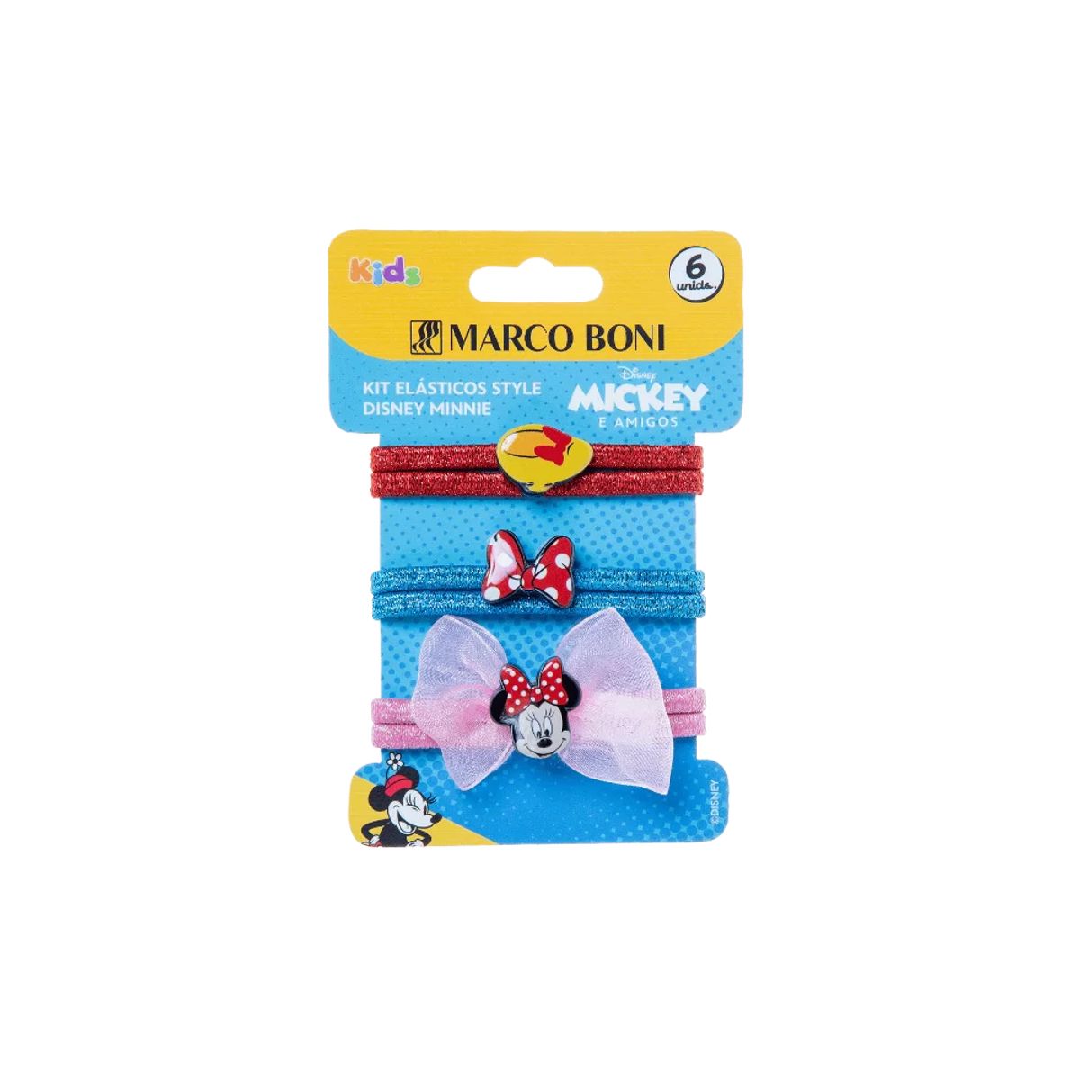 Kit Elástico para Cabelo Marco Boni Style Disney Minnie 6 Unidades