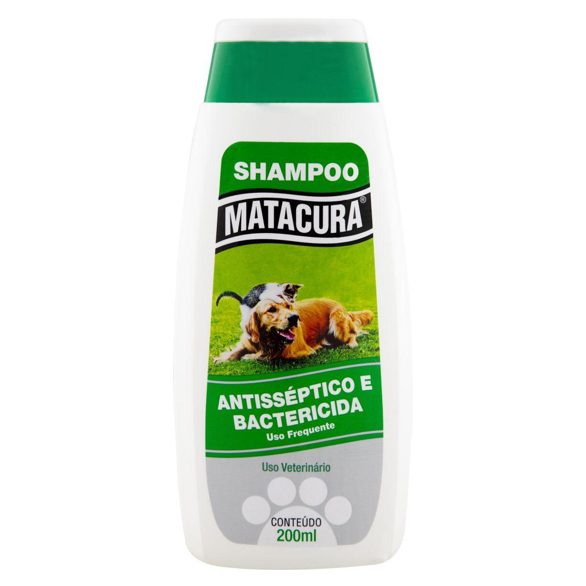 Shampoo para Cães e Gatos Antisséptico e Bactericida Matacura Frasco 200ml