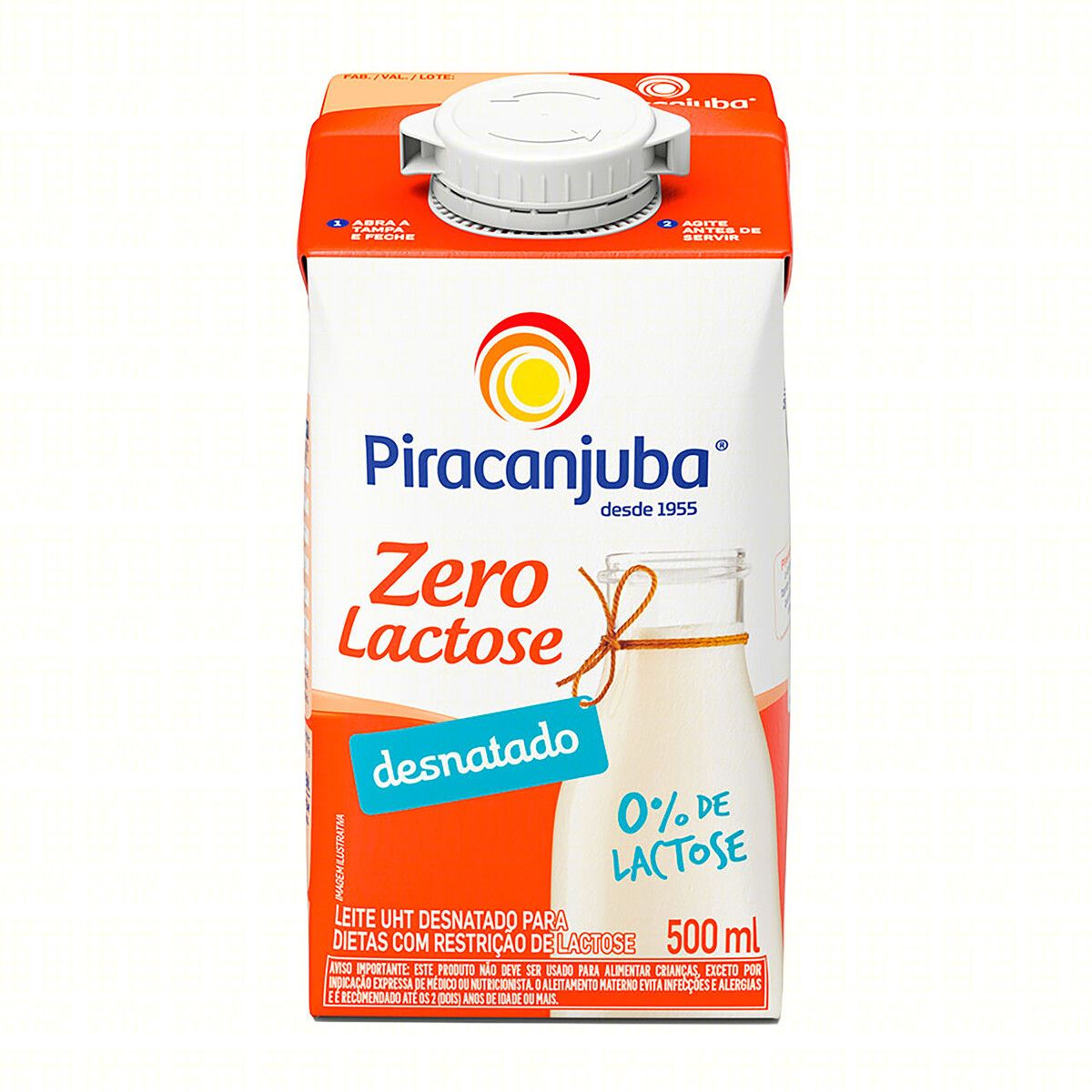 Leite Piracanjuba UHT Desnatado Zero Lactose 500ml