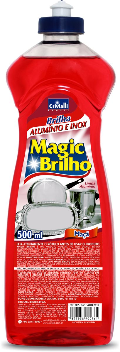 Limpa Alumínio Magic Brilho Maçã 500ml image number 0