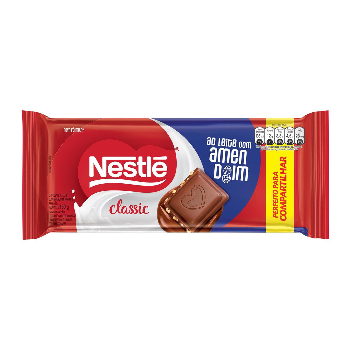 Chocolate Nestlé Classic ao Leite com Amendoim 150g image number 0