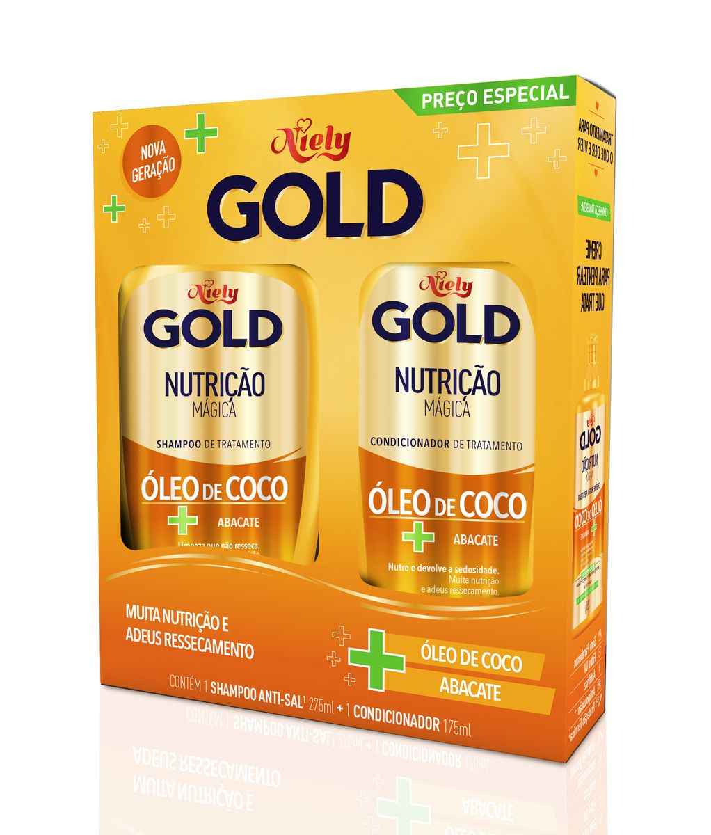 Kit Shampoo + Condicionador Niely Gold Nutrição Mágica