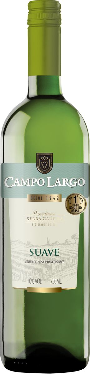 Vinho Branco Suave Campo Largo Serra Gaúcha Garrafa 750ml image number 0