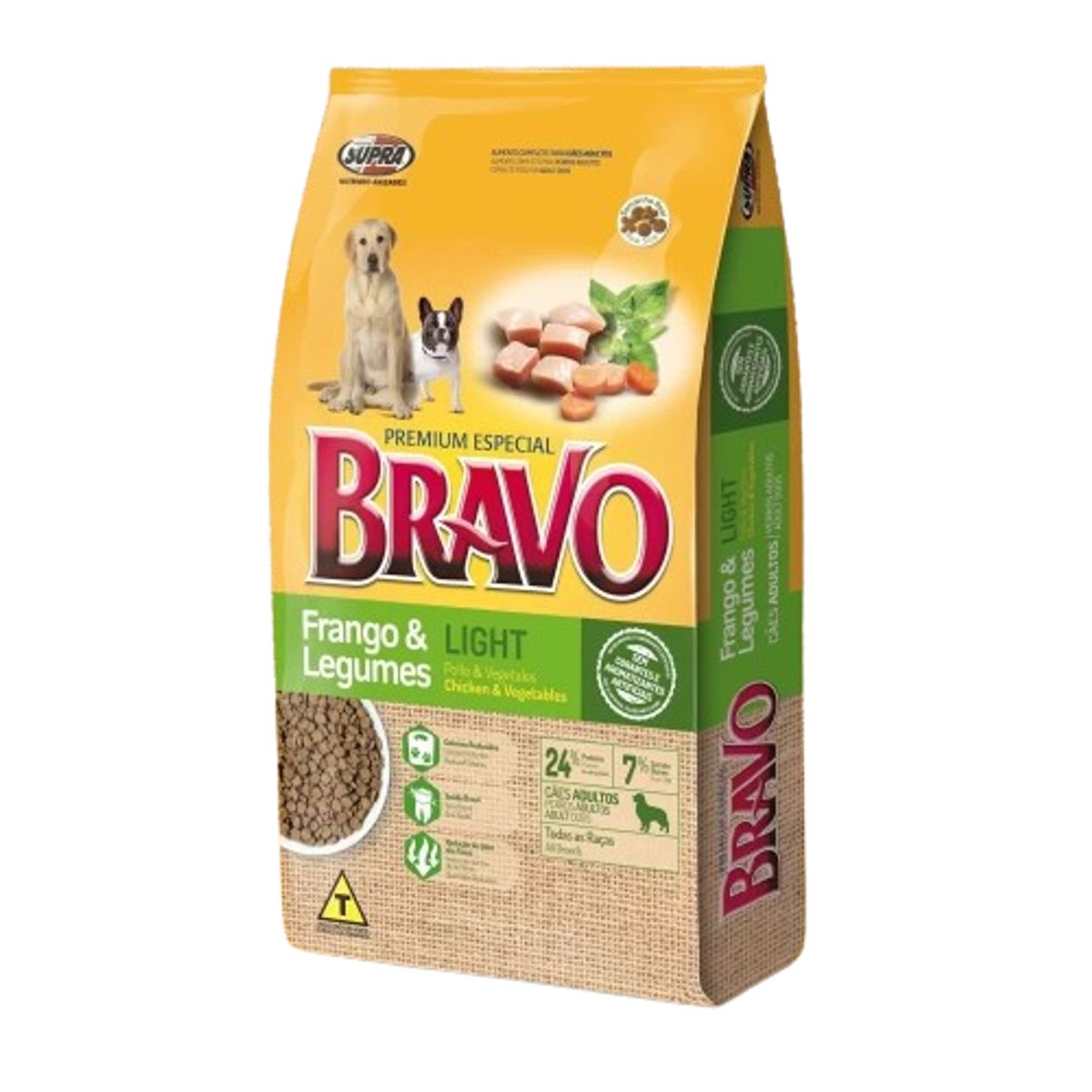 Alimento Bravo Cães Adultos Frango e Legumes Light 10,1kg image number 0