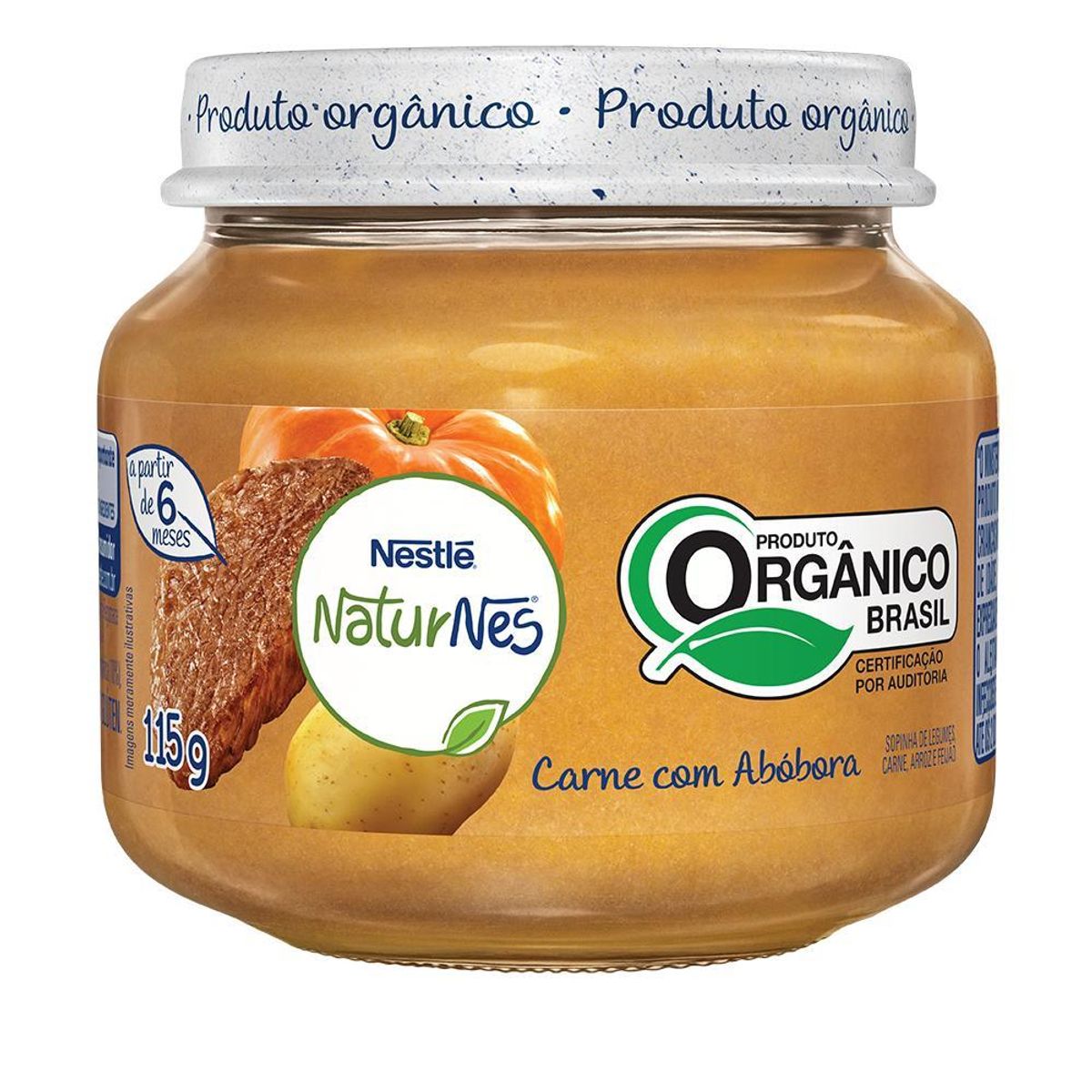Papinha Orgânica Nestlé Naturnes Carne com Abóbora 115g