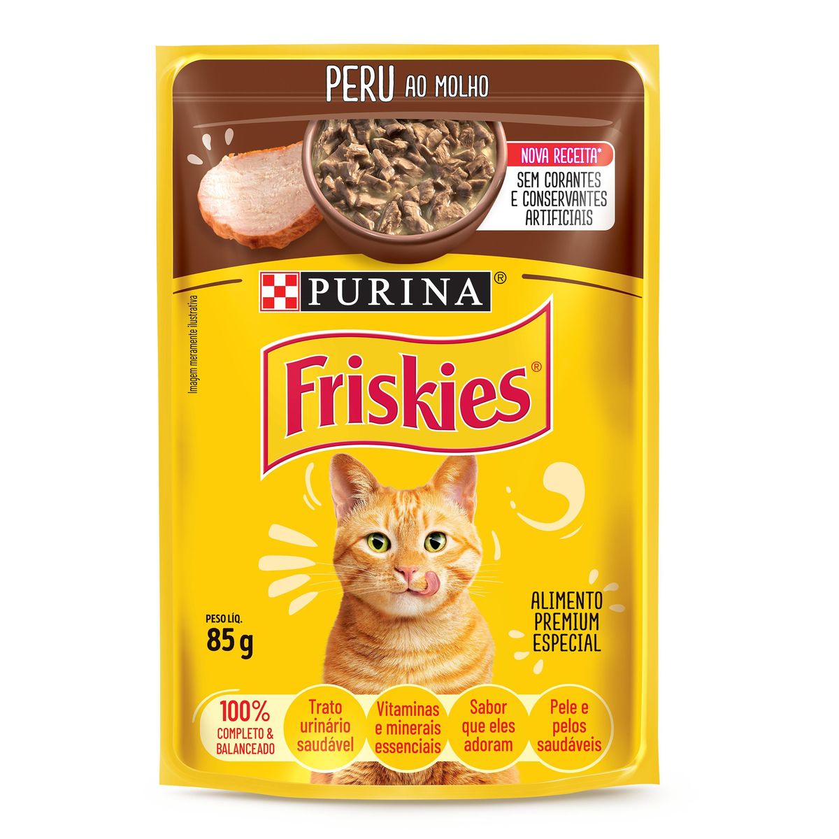 Alimento Friskies Gatos Adultos Peru ao Molho 85g image number 0