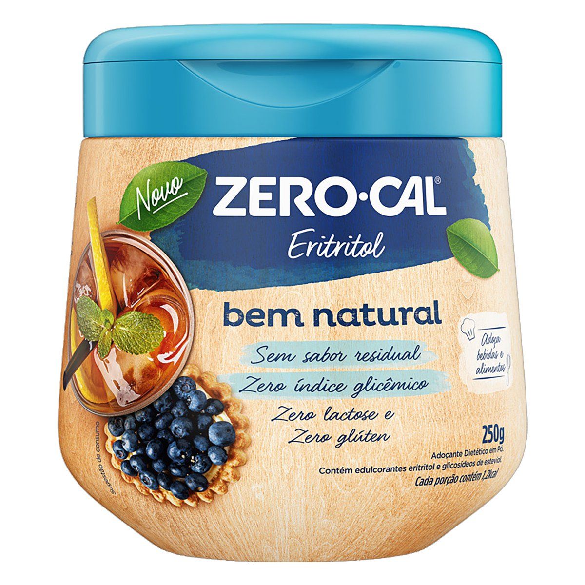 Adoçante em Pó Eritritol Zero Lactose Zero Cal Pote 250g image number 0