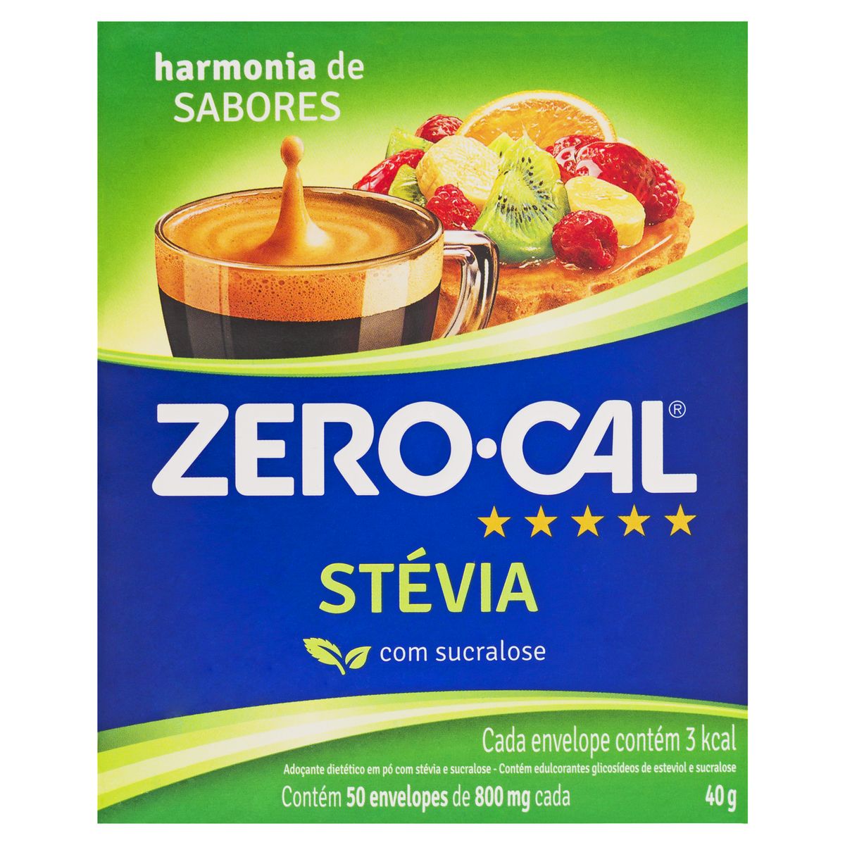 Adoçante em Pó Stevia com Sucralose Zero Cal Caixa 40g