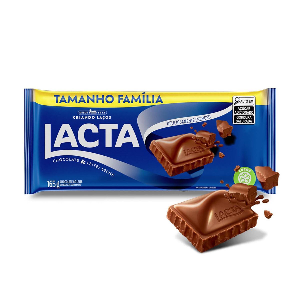 Chocolate Lacta ao Leite 165g Tamanho Família