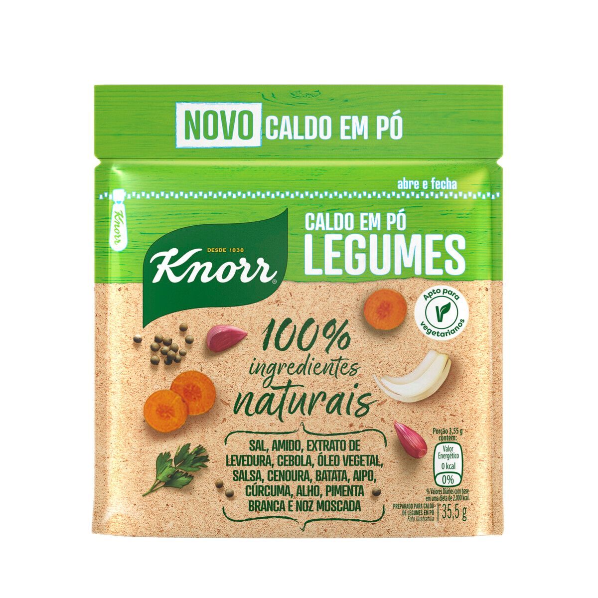 Caldo em Pó 100% Natural Knorr Legumes 35,5g