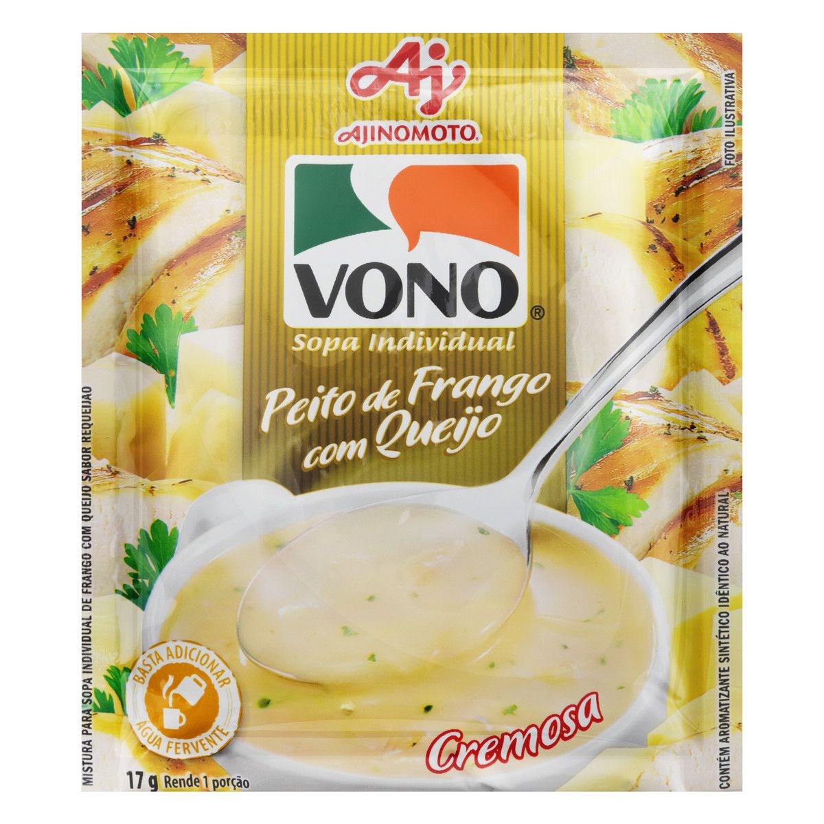 Sopa Individual Cremosa Peito de Frango com Queijo Vono Pacote 17g image number 0