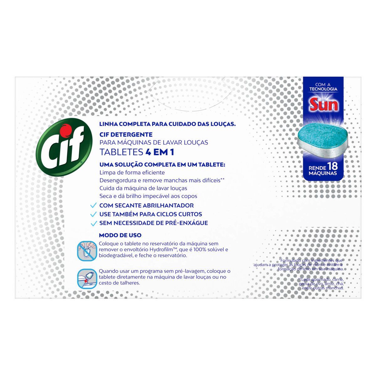 Detergente Tabletes 4 em 1 Cif para Máquina de Lavar Louças 315g image number 1