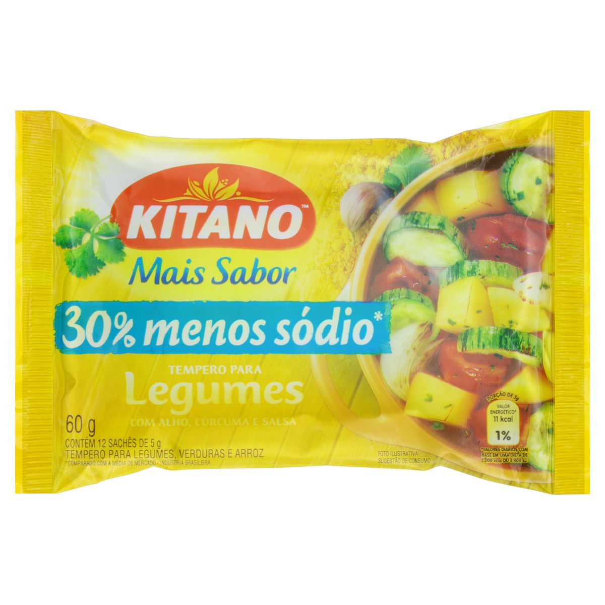 Tempero Pó para Legumes Kitano Mais Sabor Pacote 60g 12 Unidades image number 0