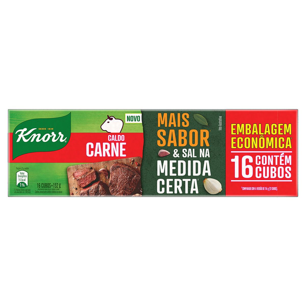 Caldo Knorr Carne Mais Sabor Caixa 152g Embalagem Econômica