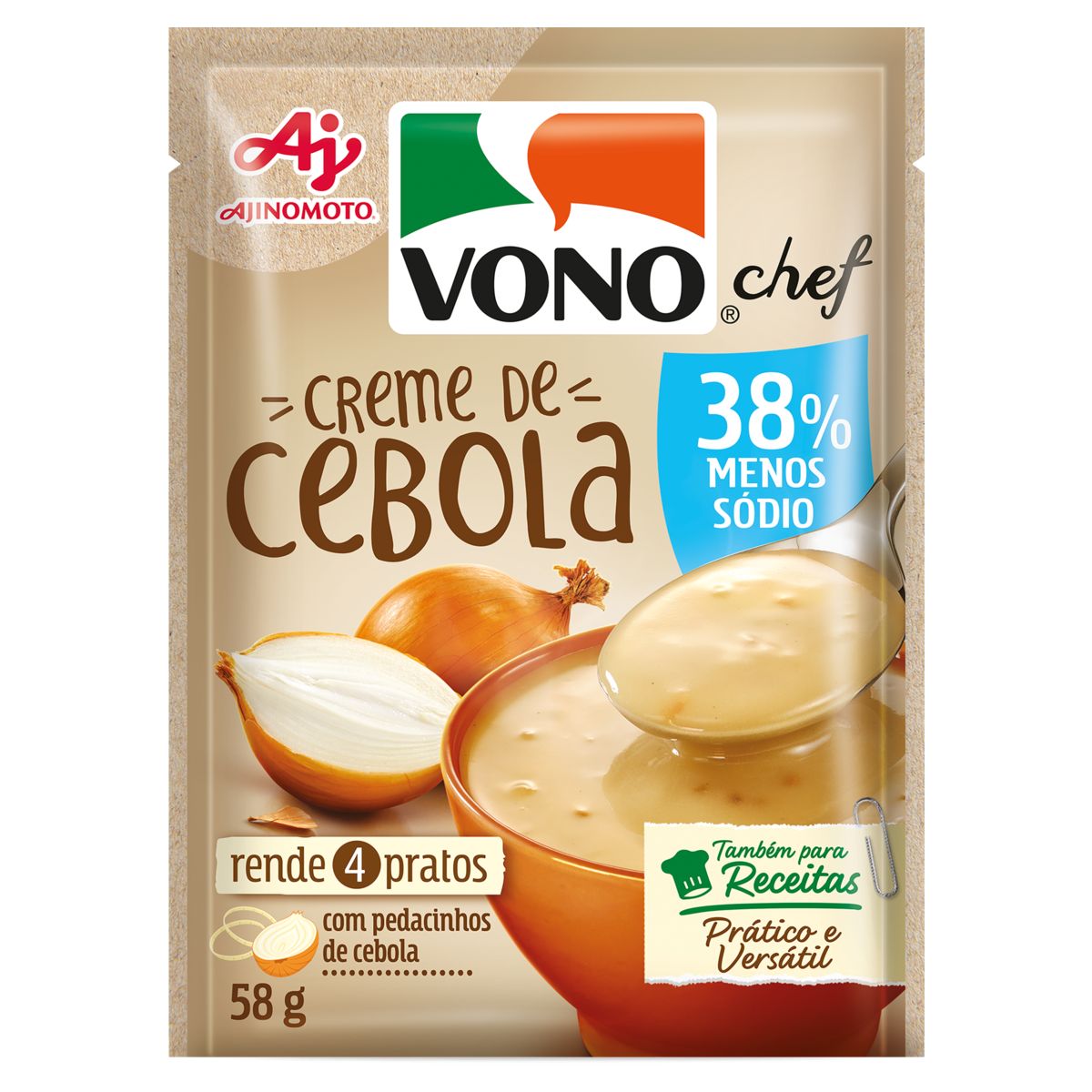 Creme Cebola Menos Sódio Vono Chef Pacote 58g image number 0