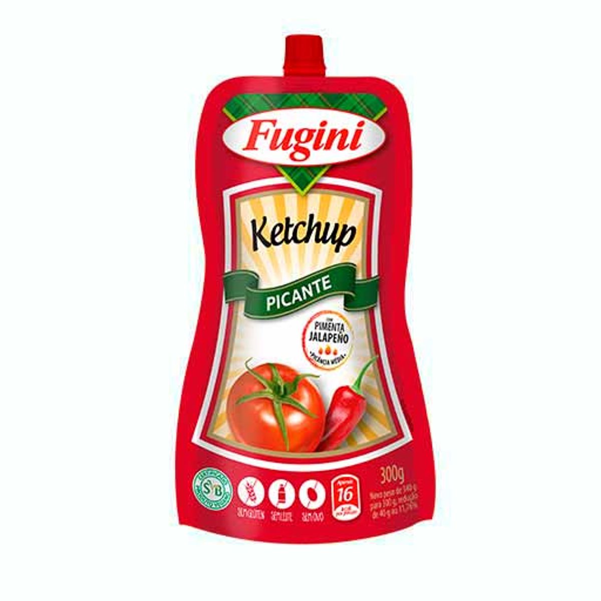 Ketchup Fugini Picante Sachê com Bico 300g