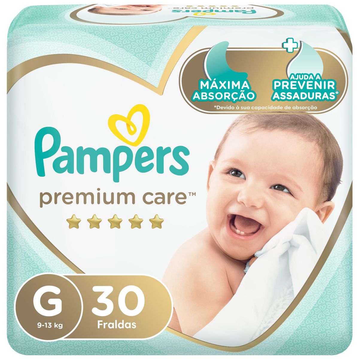 Fralda Descartável Pampers Premium Care G Pacote 30 Unidades