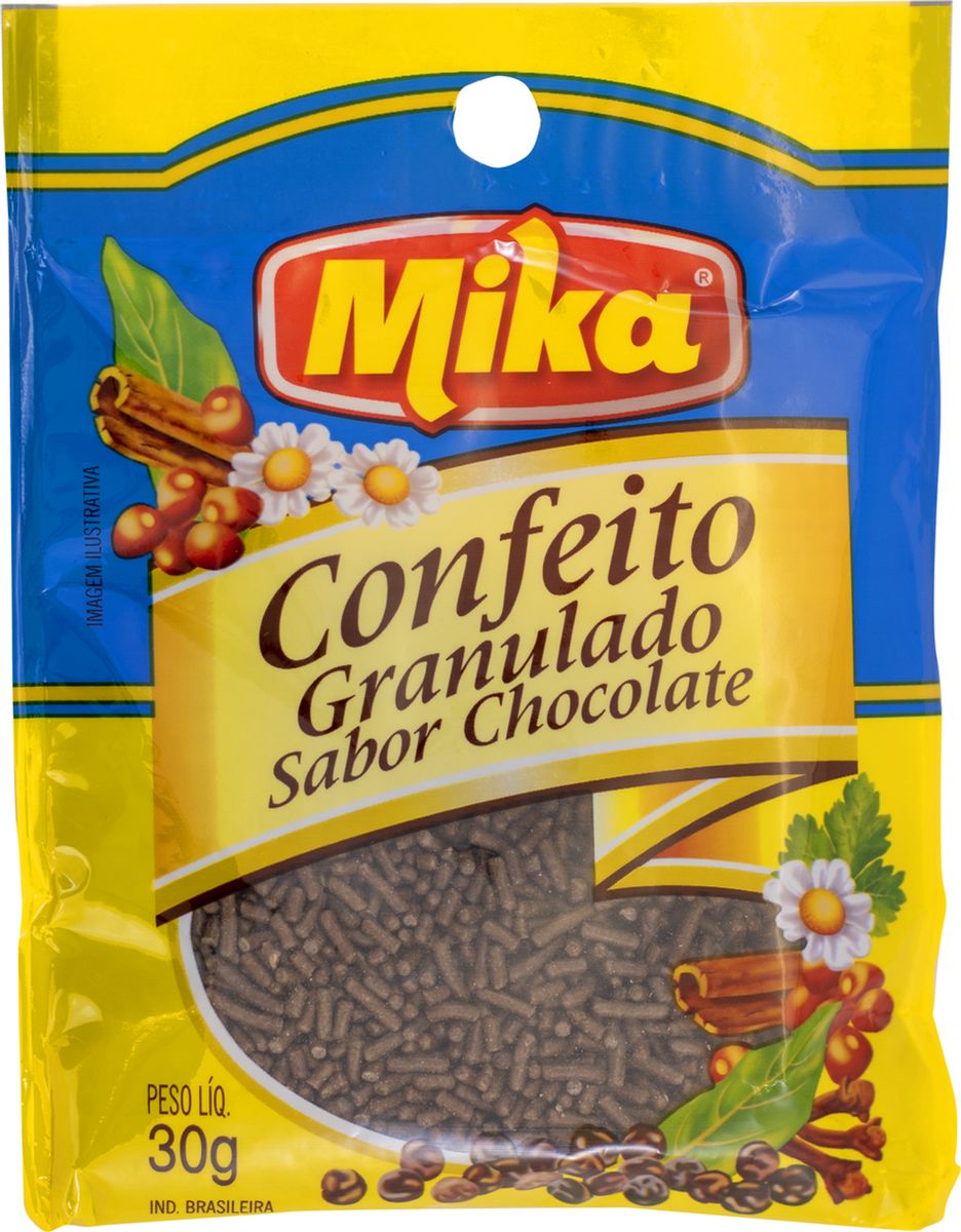 Confeito Granulado Mika Sabor chocolate 30g