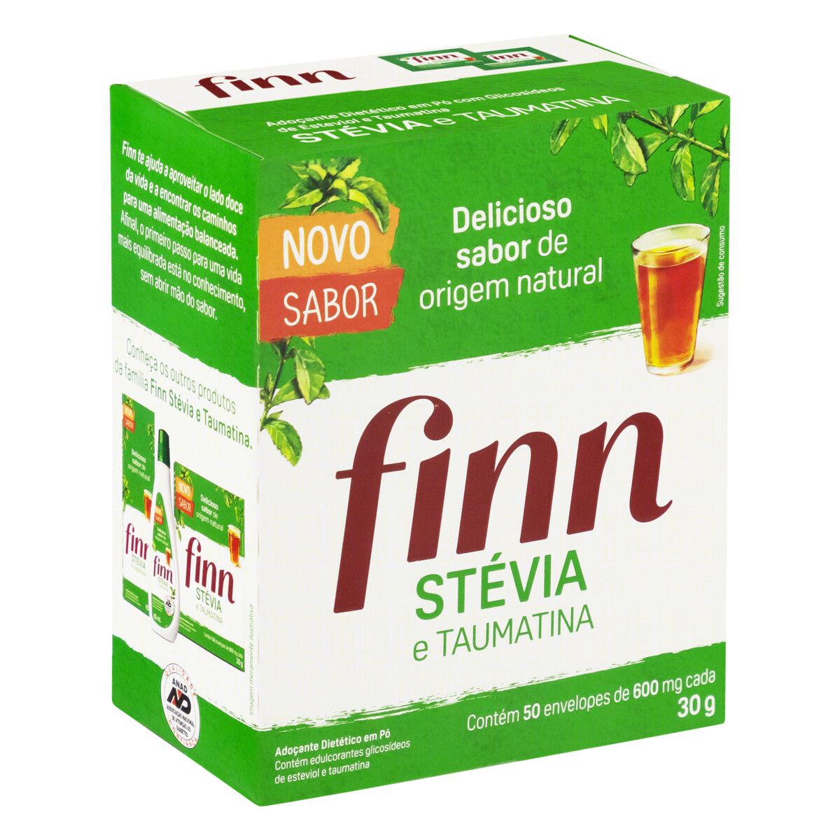 Adoçante em Pó Stevia e Taumatina Finn Caixa 30g image number 3