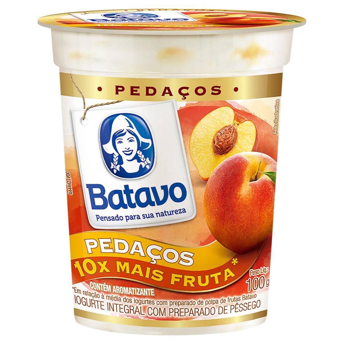 Iogurte Batavo Integral Pêssego Pedaços Copo 100g image number 0