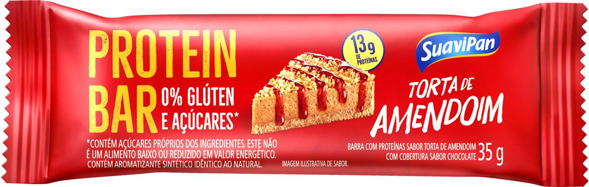 Barra de Proteína Suavipan Zero Torta de Amendoim 35g
