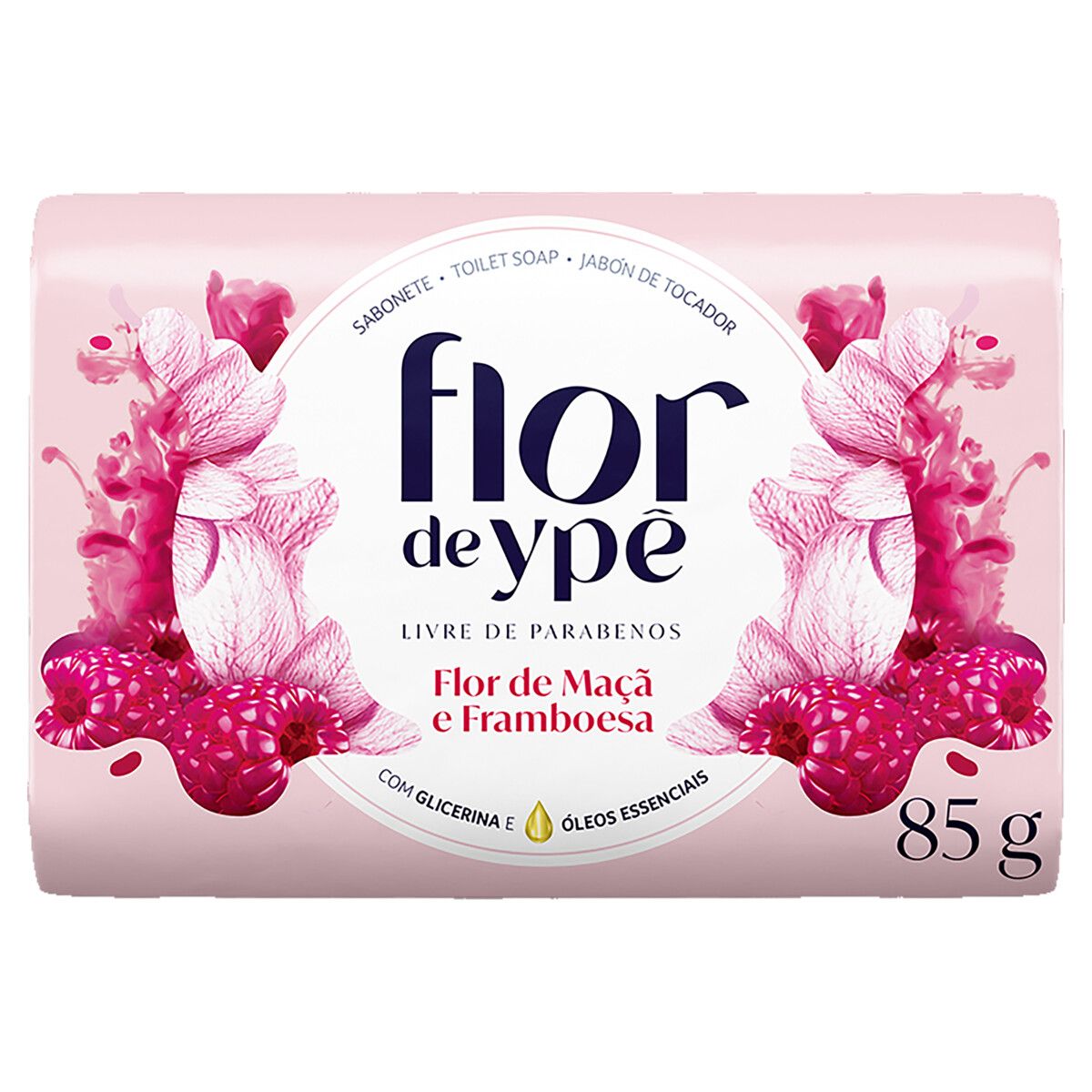 Sabonete Barra Flor de Ypê Flor de Maçã e Framboesa 85g