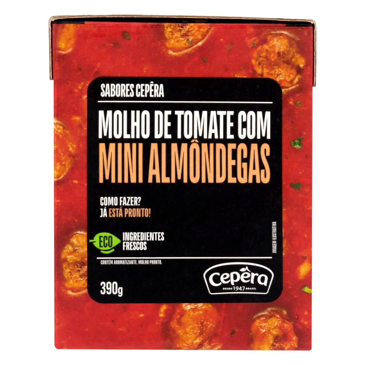 Molho de Tomate com Minialmôndegas Sabores Cepêra Caixa 390g