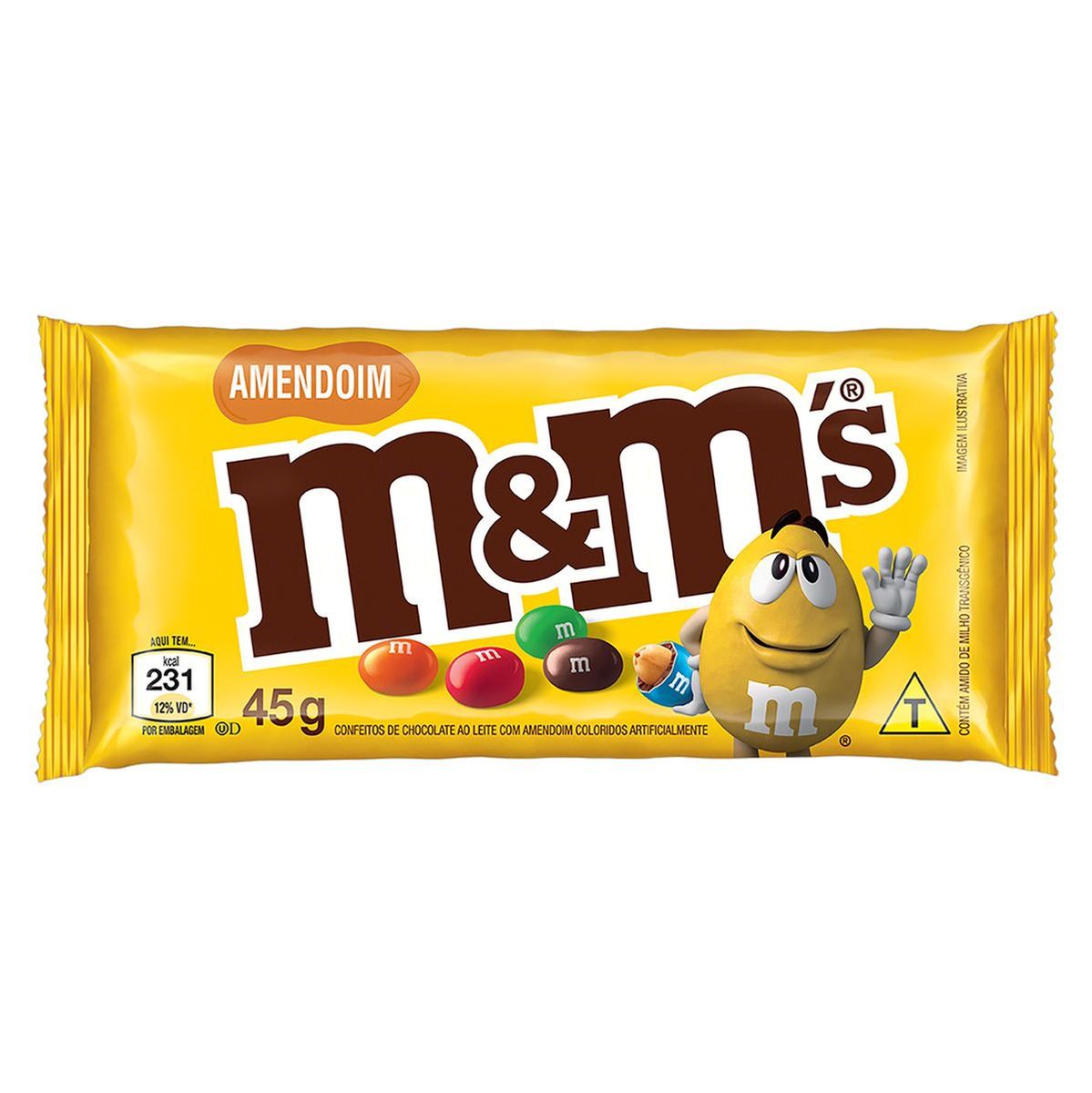 Confeito de Chocolate ao Leite com Amendoim M&M's Pacote 45g image number 0